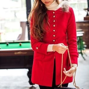 NWT Women's Wool Red Coat